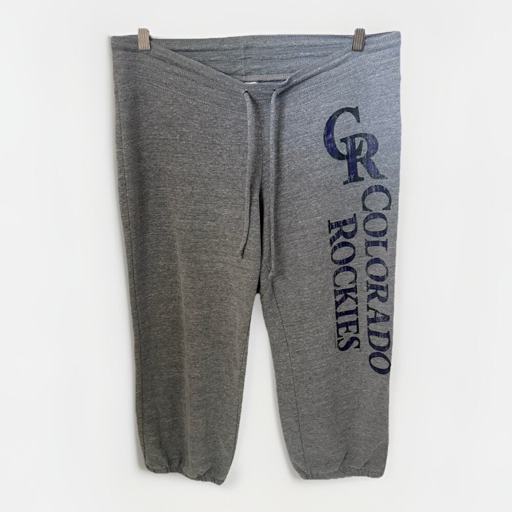 Colorado Rockies MLB Womens Sweatpants Baseball Lounge Joggers Gray Large